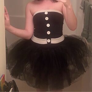 Main Street Dancewear Fluffy Black Tutu With Built in Bikini Womens Size M